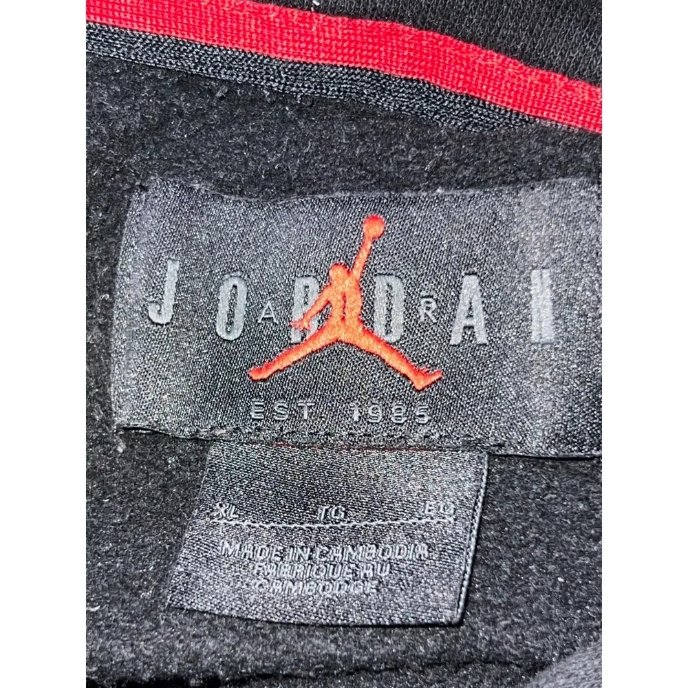 Jordan Jumpman Nike Air Hoodie Mens XL Black Gold Metallic Pullover Fleece VTG